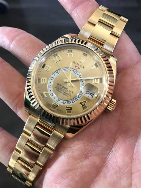 all gold rolex sky dweller|rolex sky dweller gold 2021.